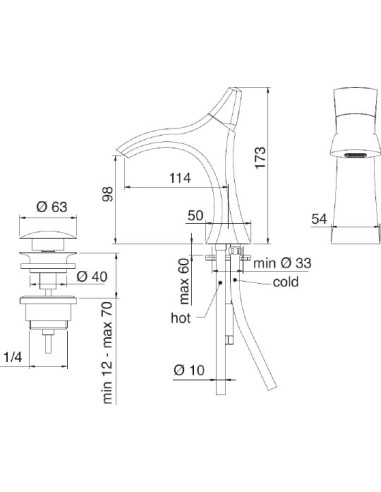 Treemme izlietnes jaucējkrāns Hedo 0910.CC