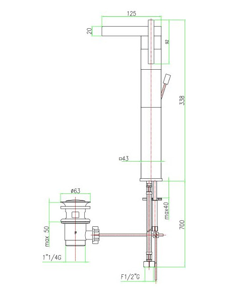 Fiore izlietnes jaucējkrāns XS Sky 85CR7718