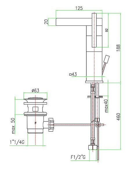 Fiore izlietnes jaucējkrāns XS Sky 85CR7719