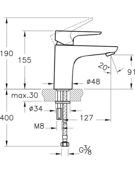 VitrA izlietnes jaucējkrāns X-Line A42321EXP - 3