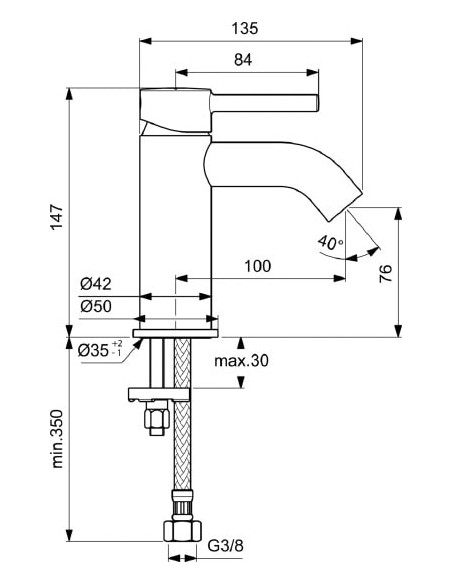 Ideal Standard izlietnes jaucējkrāns Ceraline BC268AA