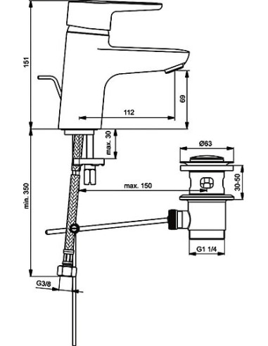 Ideal Standard izlietnes jaucējkrāns Connect...