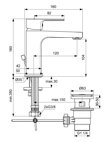 Ideal Standard izlietnes jaucējkrāns Esla BC224AA