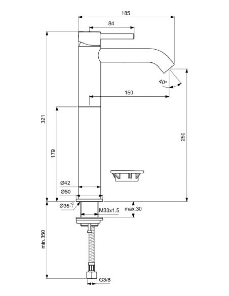 Ideal Standard izlietnes jaucējkrāns Ceraline BC269AA