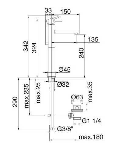 Treemme izlietnes jaucējkrāns Vela 5812.CC.VL