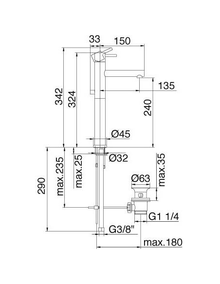 Treemme izlietnes jaucējkrāns Vela 5812.CC.VL