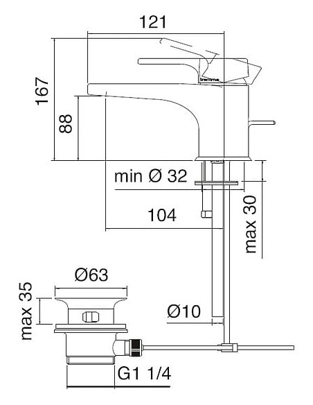 Treemme izlietnes jaucējkrāns Cleo 6310.CC