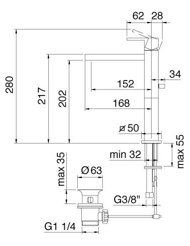 Treemme izlietnes jaucējkrāns Q 5612.CC
