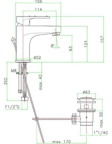 Fiore izlietnes jaucējkrāns Kyma Sky 78CR6520