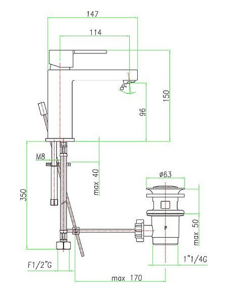 Fiore izlietnes jaucējkrāns Katana 77CR7520