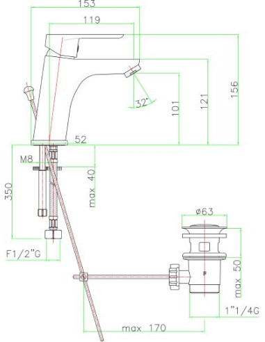 Fiore izlietnes jaucējkrāns Kevon 81CR8123