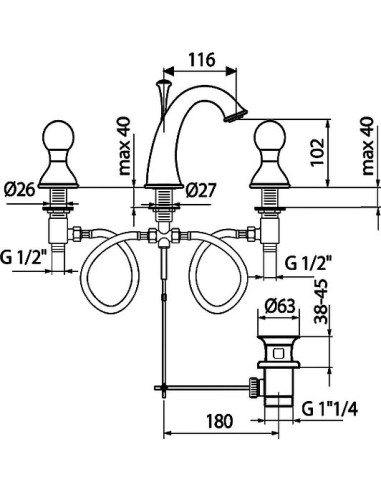 Webert izlietnes jaucējkrāns Karenina KA750101065