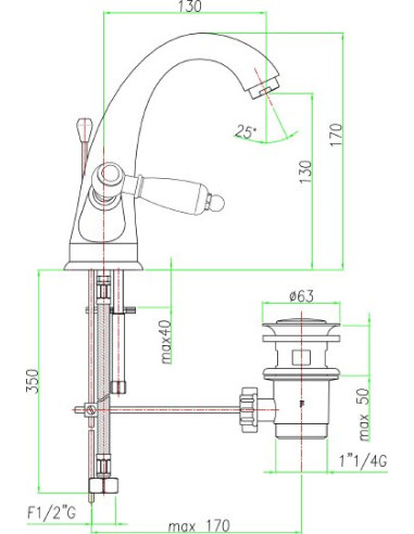 Fiore izlietnes jaucējkrāns Coloniale 02ZZ0623