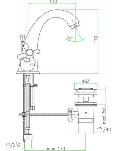 Fiore izlietnes jaucējkrāns Margot 26ZZ0623
