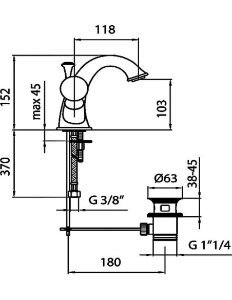 Webert izlietnes jaucējkrāns Karenina KA700102017 хром-золото