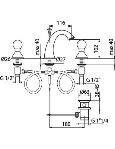 Webert izlietnes jaucējkrāns Karenina...