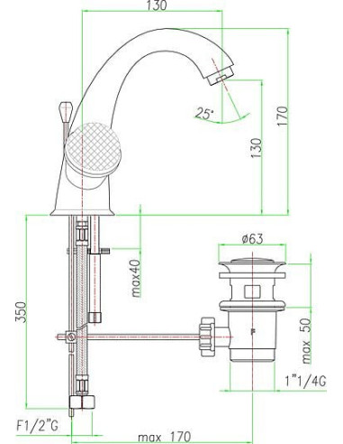 Fiore izlietnes jaucējkrāns XT Sky 17CR0623