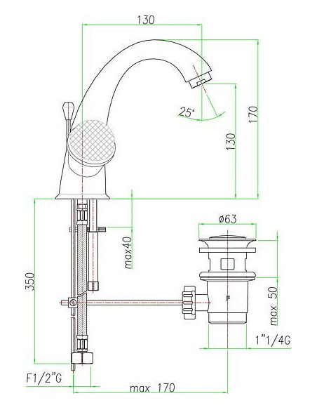 Fiore izlietnes jaucējkrāns XT Sky 17CR0623
