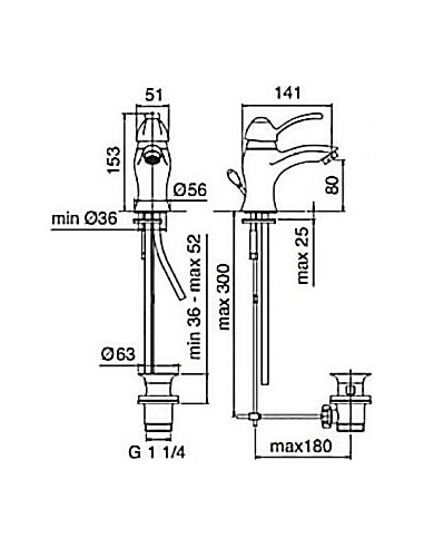 Treemme izlietnes jaucējkrāns Miss 1610.DD