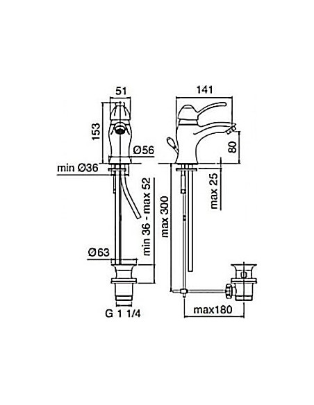 Treemme izlietnes jaucējkrāns Miss 1610.DD