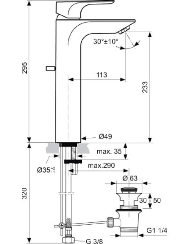 Ideal Standard izlietnes jaucējkrāns Strada...