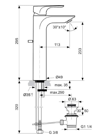Ideal Standard izlietnes jaucējkrāns Strada A5840AA