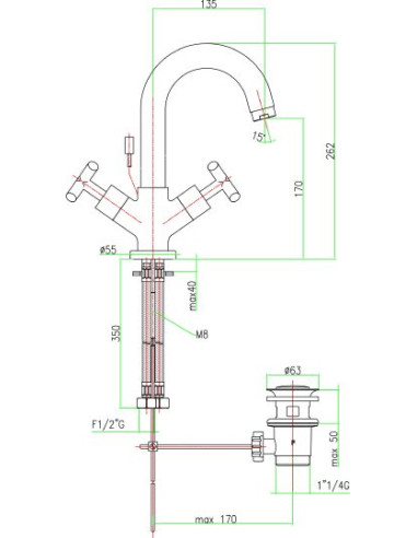 Fiore izlietnes jaucējkrāns XT 25CR0522