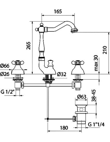 Webert izlietnes jaucējkrāns Ottocento...