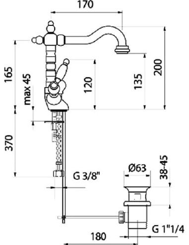 Webert izlietnes jaucējkrāns Alexandra...