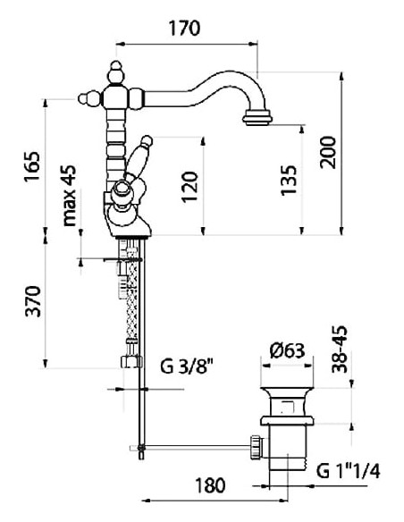 Webert izlietnes jaucējkrāns Alexandra AL700302065 бронза