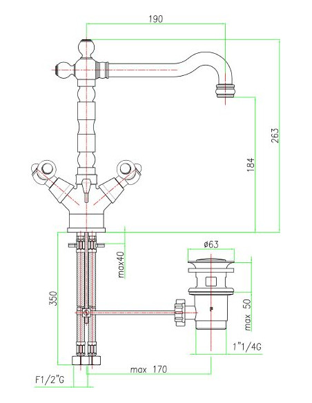 Fiore izlietnes jaucējkrāns Coloniale 02ZZ0625
