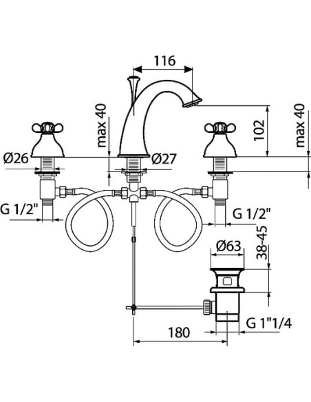 Webert izlietnes jaucējkrāns Ottocento OT750101015
