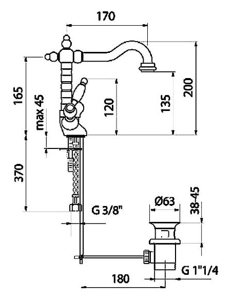 Webert izlietnes jaucējkrāns Dorian DO700302015 хром,