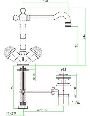 Fiore izlietnes jaucējkrāns XT Sky 17CR0625