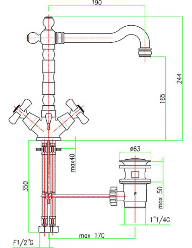 Fiore izlietnes jaucējkrāns Margot 26CR0625