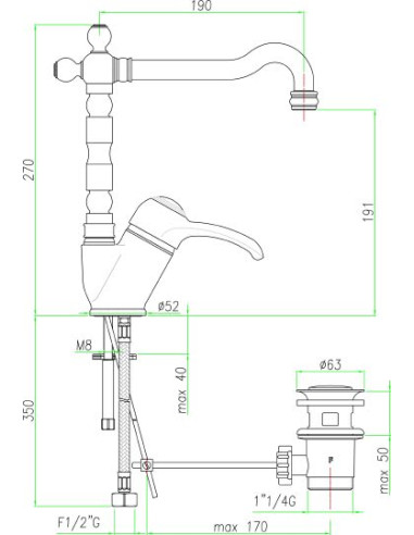 Fiore izlietnes jaucējkrāns Jafar 47CR2245