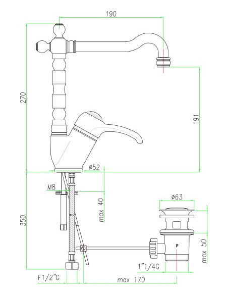 Fiore izlietnes jaucējkrāns Jafar 47CR2245
