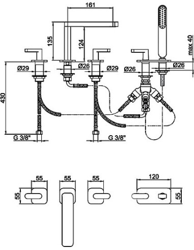 Webert jaucējkrāns uz vannas malas Living...
