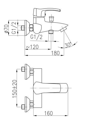 KFA Armatura vannas krāns KWARC 4204-010-00