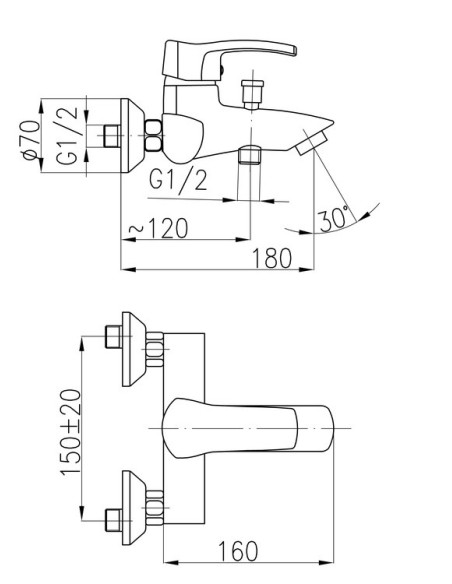 KFA Armatura vannas krāns KWARC 4204-010-00