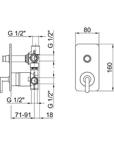 Webert jaucējkrāns vannai ar dušu Living LV860101