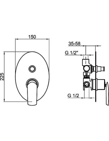 Webert jaucējkrāns vannai ar dušu Aria...