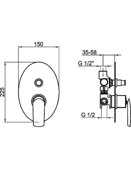 Webert jaucējkrāns vannai ar dušu Aria AI860101015015