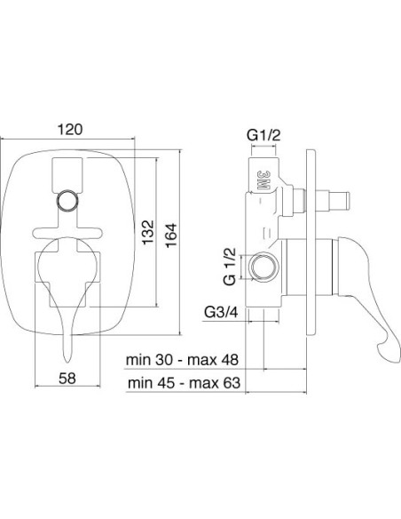 Treemme jaucējkrāns vannai ar dušu Piccadilly 2149.UU.PL