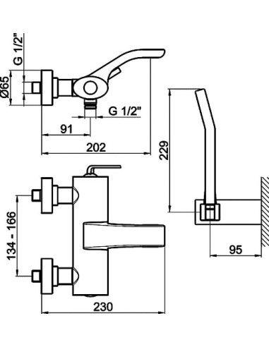 Webert jaucējkrāns vannai ar dušu Wolo...