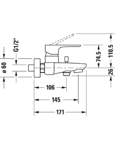 Duravit jaucējkrāns vannai ar dušu B.1...