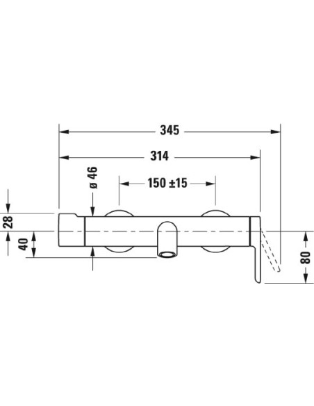 Duravit jaucējkrāns vannai ar dušu C.1 C15230000010