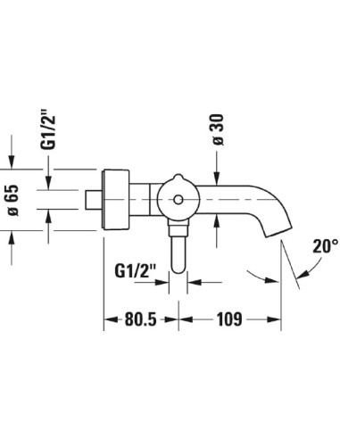 Duravit jaucējkrāns vannai ar dušu C.1...