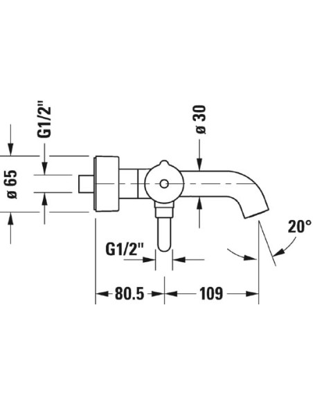 Duravit jaucējkrāns vannai ar dušu C.1 C15230000010
