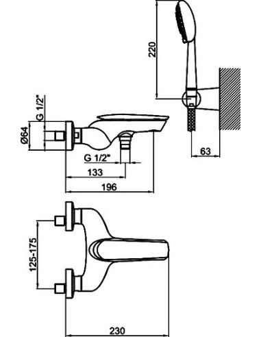 Webert jaucējkrāns vannai ar dušu Aria...